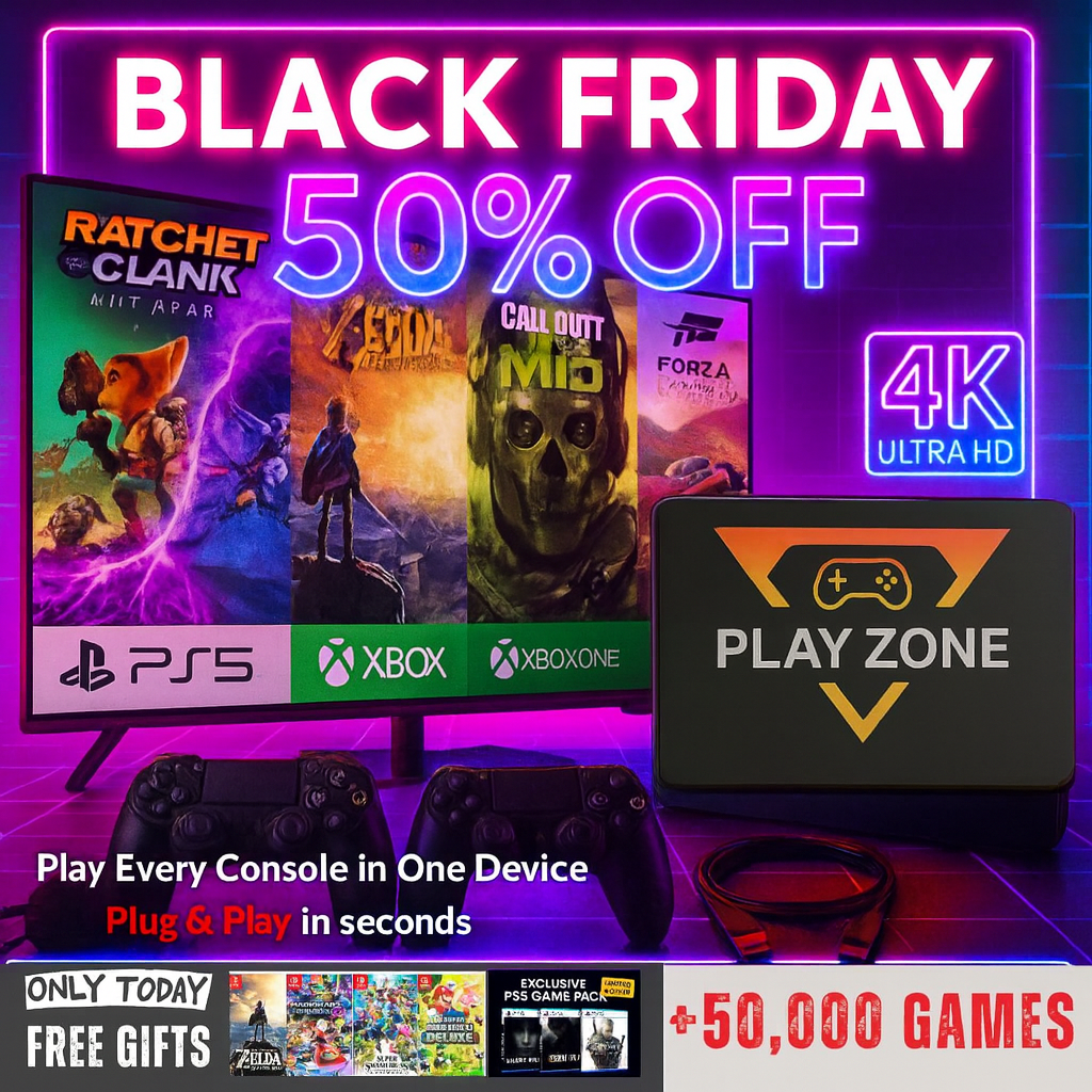 Play Every Console – PS5, Switch, Xbox & 50,000 Games in One with Playzone™ Super Console 1TB