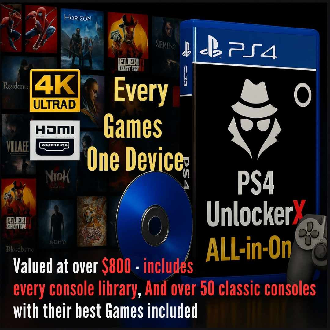 Unlock the Full PS4 Power — Infinite Games + All Retro Classics with UnlockerX™
