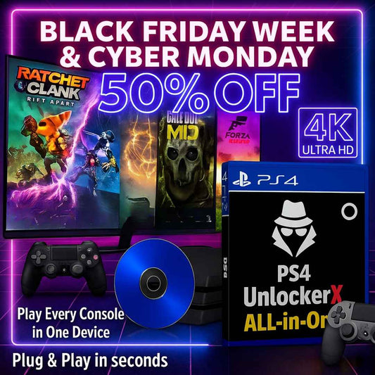 Unlock the Full PS4 Power — Infinite Games + All Retro Classics with UnlockerX™